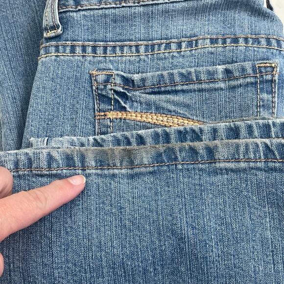 Rue 21 Y2K Denim Jeans 3/4 Medium Wash Bootcut Embroidered Design - Picture 8 of 12